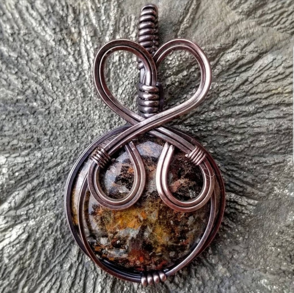 Bronzite Wire Wrapped Pendant ❤